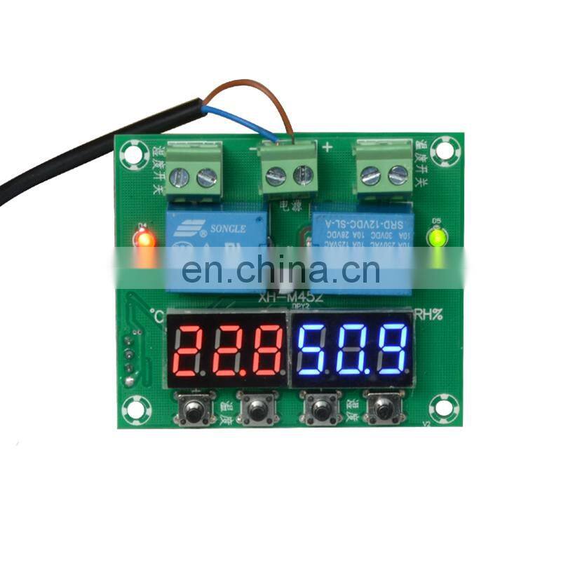 XH-M452 Thermostat LED Digital Display Dual Output Temperature Humidity Control DC 12V Thermometer Hygrometer Controller Module
