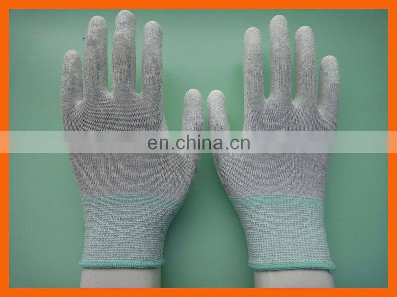 esd palm fit gloves with pu coated palm for safety and work