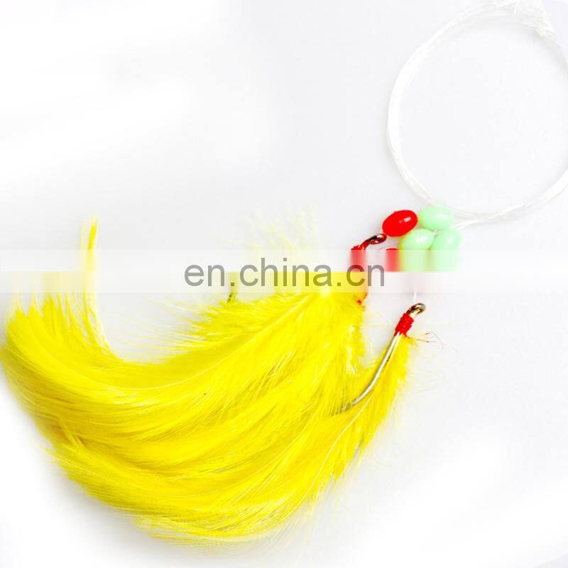 93cm 10g 3 hooks per set Artificial Sabiki Fishing Hook Feather Squid Rigs