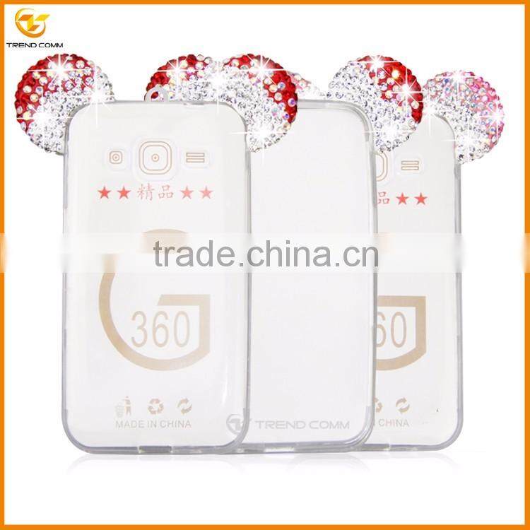 china supplier for Samsung galaxy G360 3D diamond soft clear back cover case