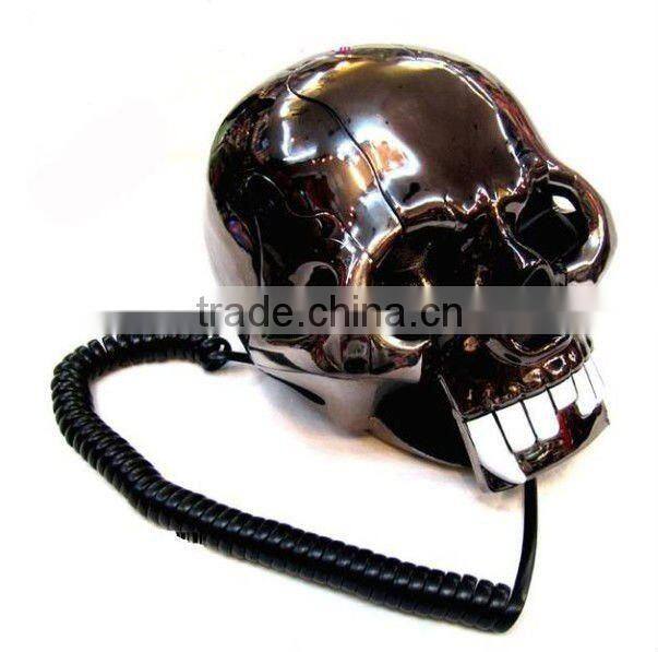 Cartoon Telephone With Skull Shape