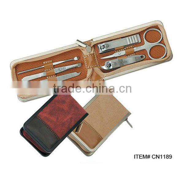 Gift manicure set in pu leather pouch