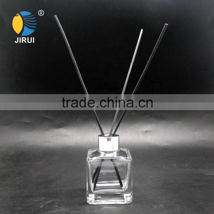 135ml square natural scent reed diffuser glass bottle with aluminum cap glass diffuser bottle