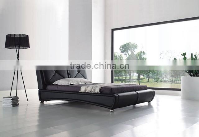 European style S Shape PU Leather Furniture Hotel Bed