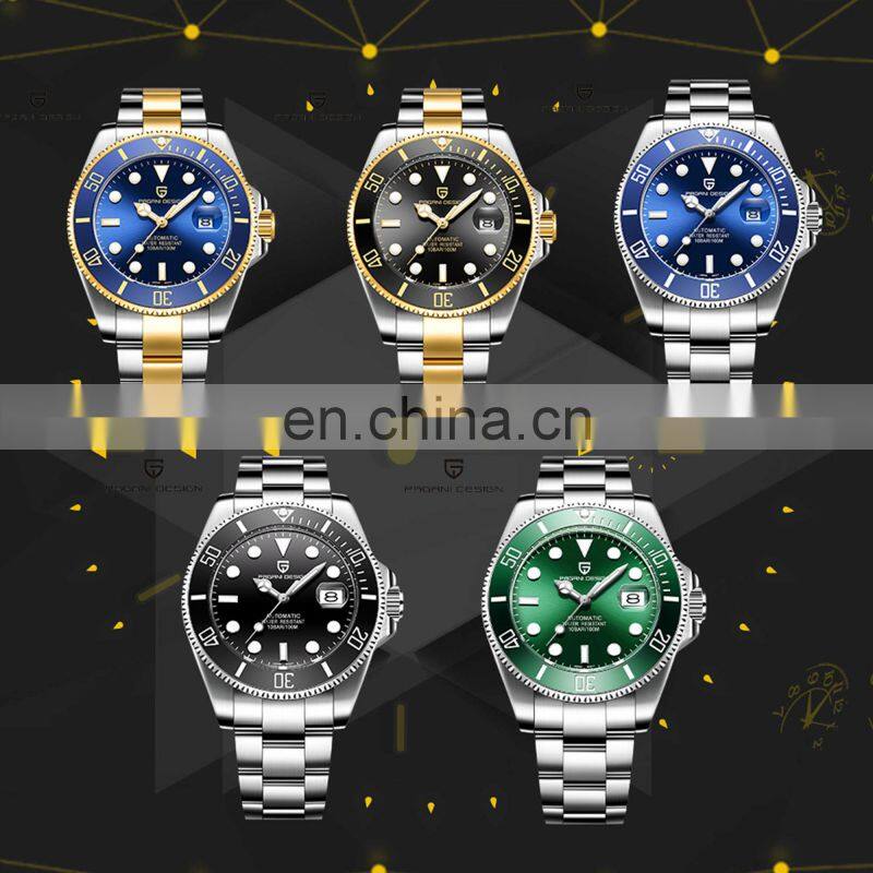Pagani Design 1639 High quality men stainless steel watches analog custom logo water resistant automatic mechanical watch