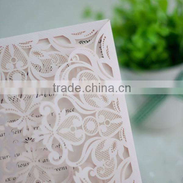 2016 Hot Sale Laser Cut Europe Customize Wedding Invitation Card