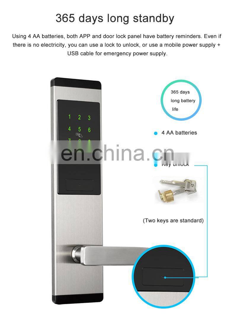 Ttlock App BLE Hotel apartment password lock smart card lock hotel rental room electronic lock