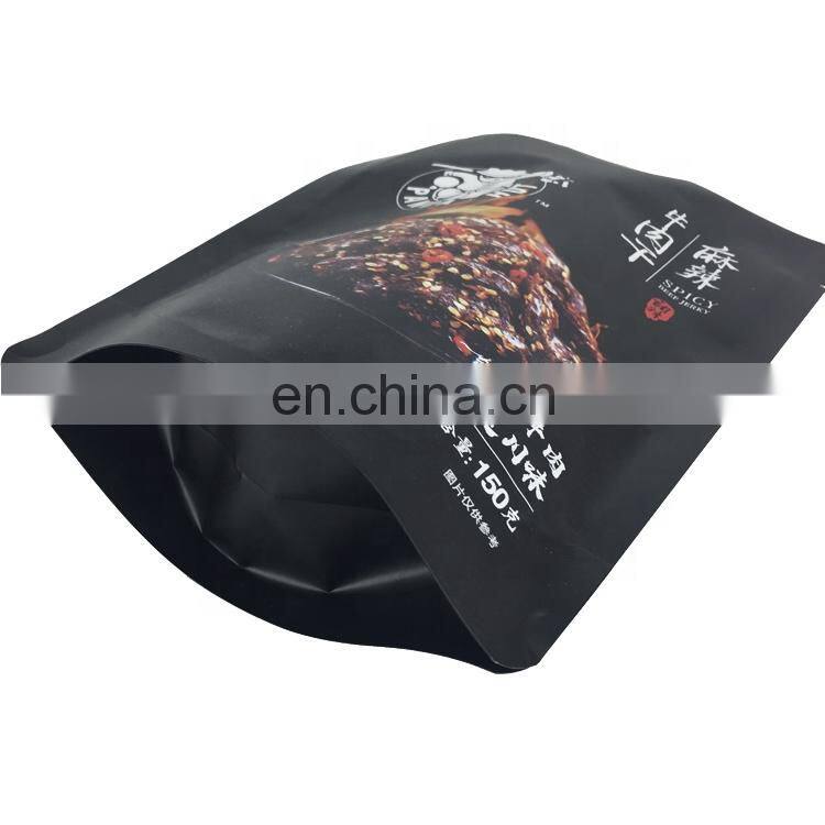 Custom Dried Snack Food Stand Up Pouch Biltong Beef Jerky Packaging Bags with Window