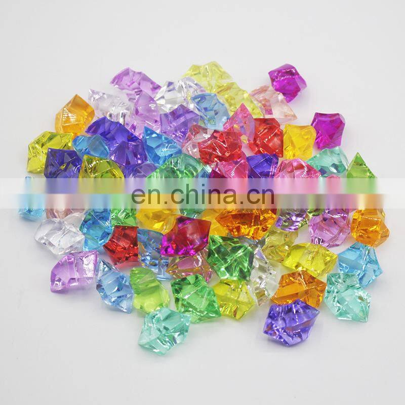 250pcs Colorful Acrylic Plastic Transparent Stone Crystal Rocks Vase Filler Artificial Color Fish Tank Home Wedding Decorations