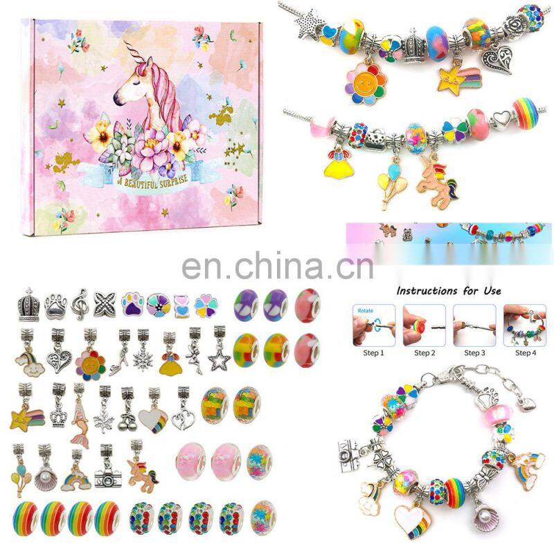 Best Valentine's Day Gifts For Girls 64PCS Charm Making Bracelets Kit DIY Bracelet Beads For Jewelry Making Kit