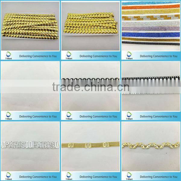 hongkong wholesale rhinestone chains for shoes boots decoration crystal cup chain