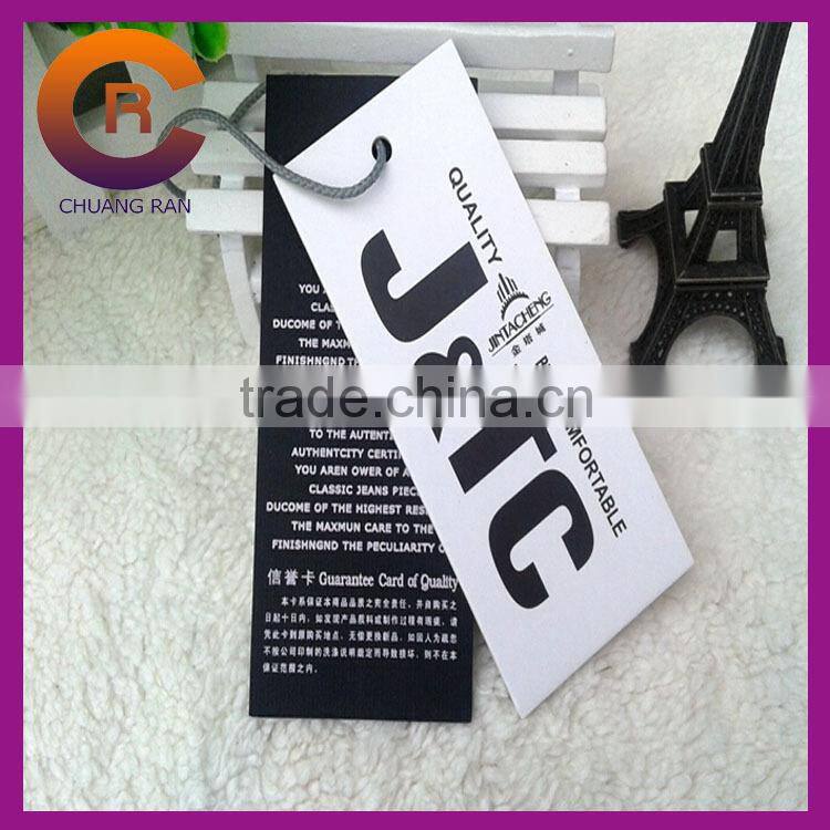 Black cheap thicker paper custom elastic string tags