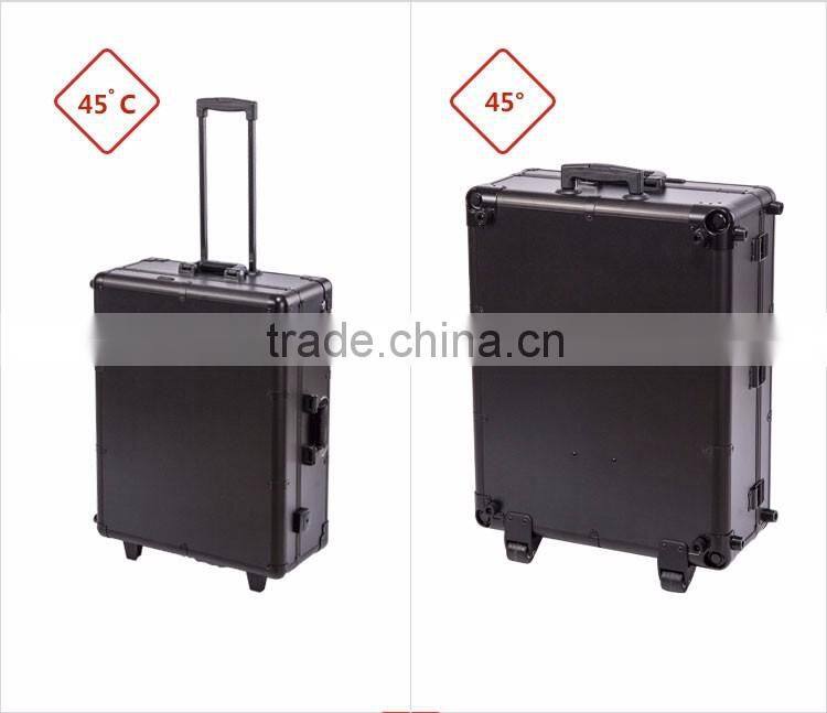 Alibaba promotional high quality Aluminum makeup trolley case with lights and mirror inside