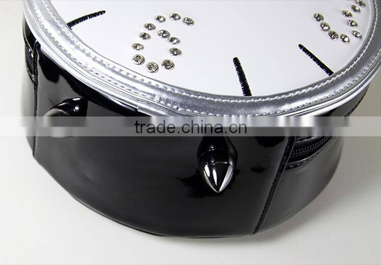 2015 alarm clock bags handbag , pu handbag,lady leather handbag
