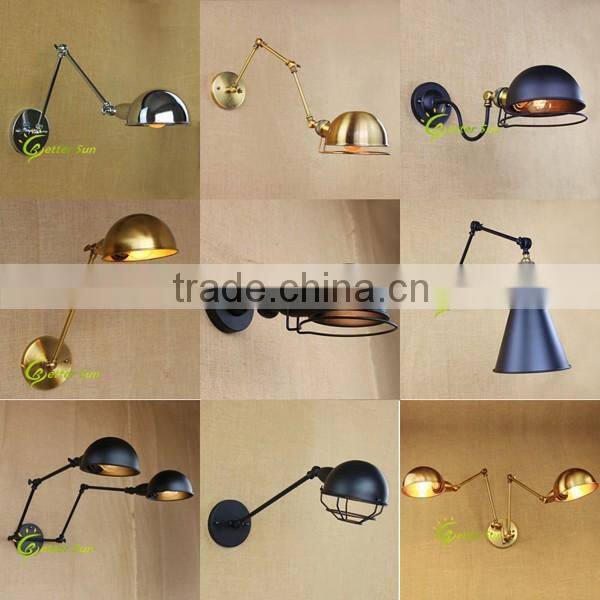 Modern Glass Shade Swing Arm wall light and wall lamp for Bedroom