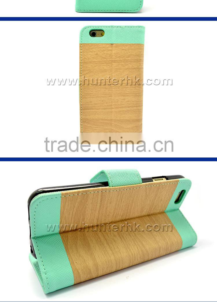 Cheapest Wooden Design Wallet Case For iphone6G