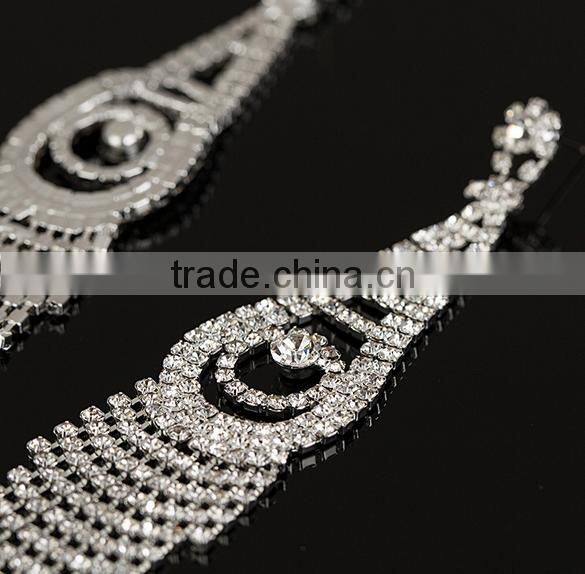 Wholesale fashion Rhinestone Bridal Earrings With tassels Stud Earring