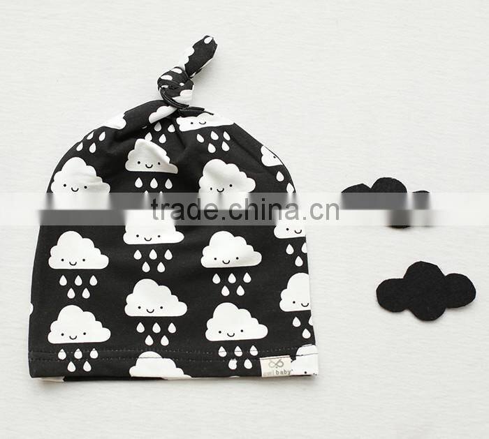 Breathable Kids Hat Boutique Cotton Cartoon Tied Angle Newborn Baby Cap For 0-2 Years In Stock