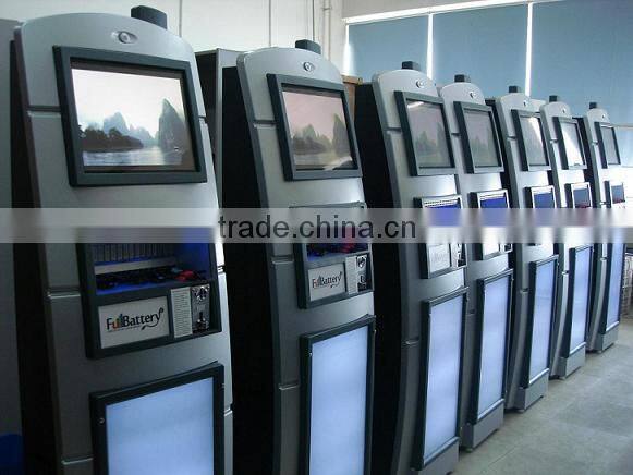 Cell phone charging machine, public cell phone charging kiosk
