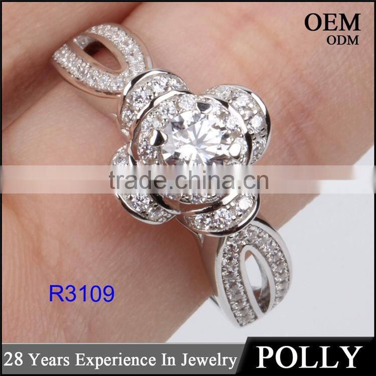 925 sterling silver engraved engagement ring for bridal wedding jewelry