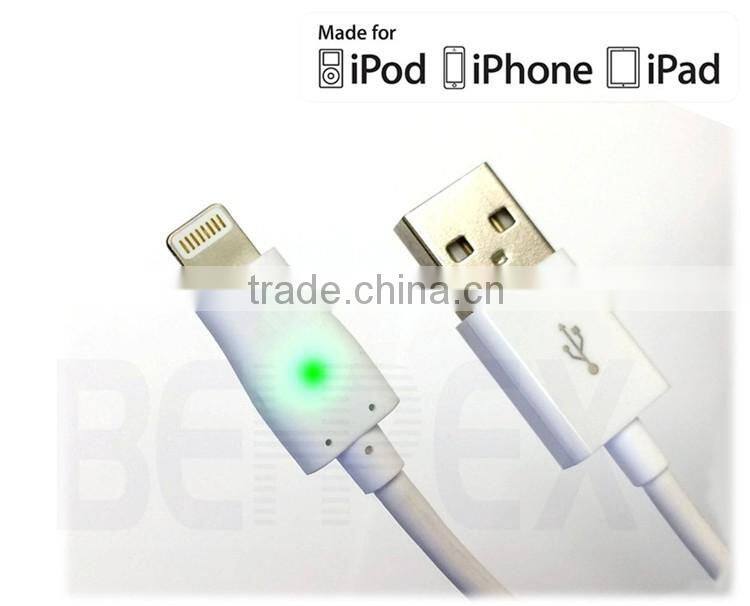 Colorful Durable Flat Micro Charging USB Data Cable Led Light