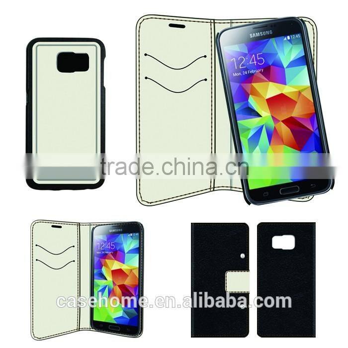 Black Hand Made PU Leather Flip Cover for Samsung Galaxy Note 5