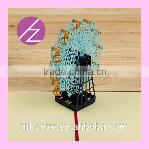 2016 grace free design top quality 3d greeting card wedding card 3d laser cut greeting card 3D-20