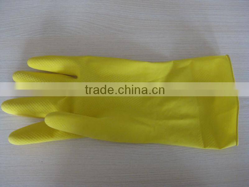 yellow household gloves