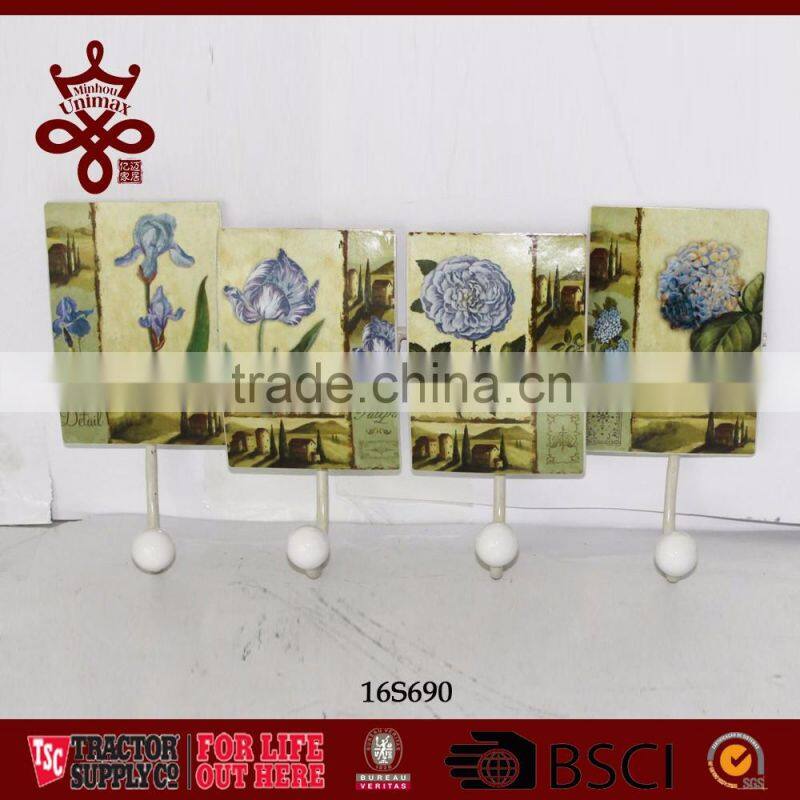 Wall hangers wall coat hooks flora decal metal coat Hook