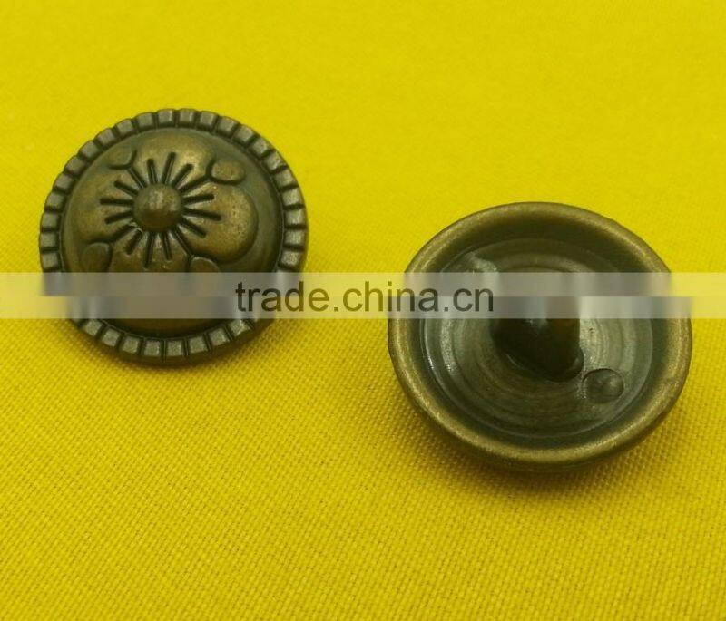 Zinc alloy Metal Shank Button In Anti-brass Color -- MJ1398