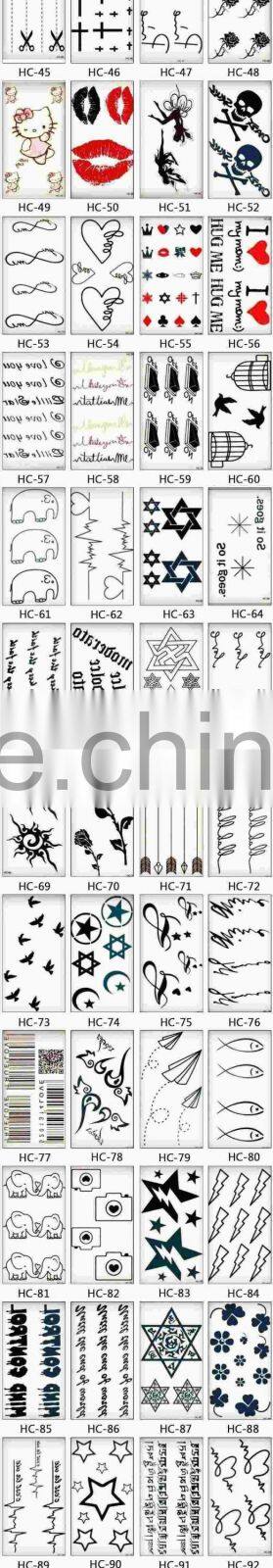 HC73 HC-73 New Design Fashion Temporary Tattoo Stickers Temporary Body Art Waterproof Tattoo Pattern Can Mix order