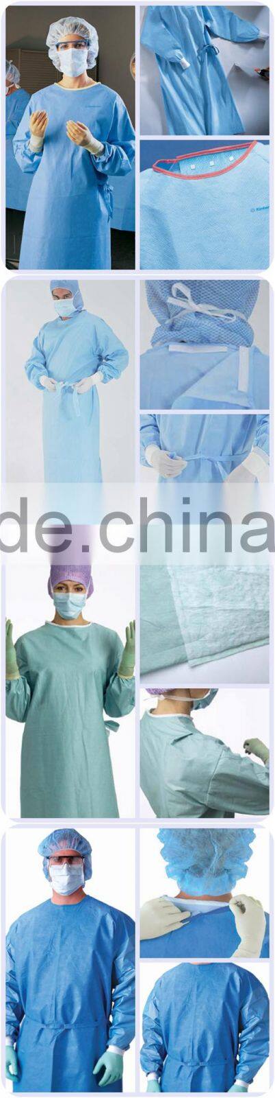 Three thread Sterile disposable Gown disposable surgical gown with book fold