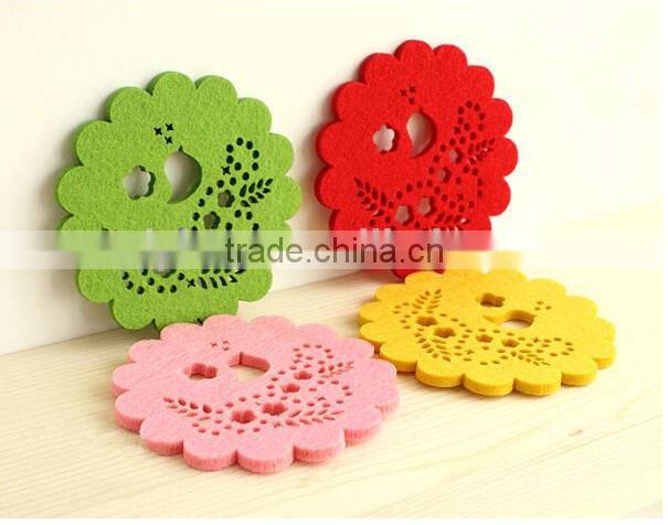 Fancy Lasering Table Protecting Felt Cup Coaster