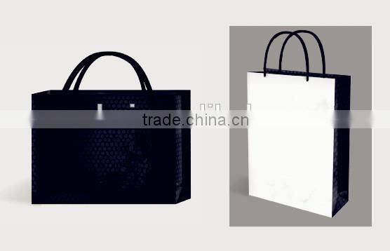 factory direct supply private logo black luxury shopping paper bag