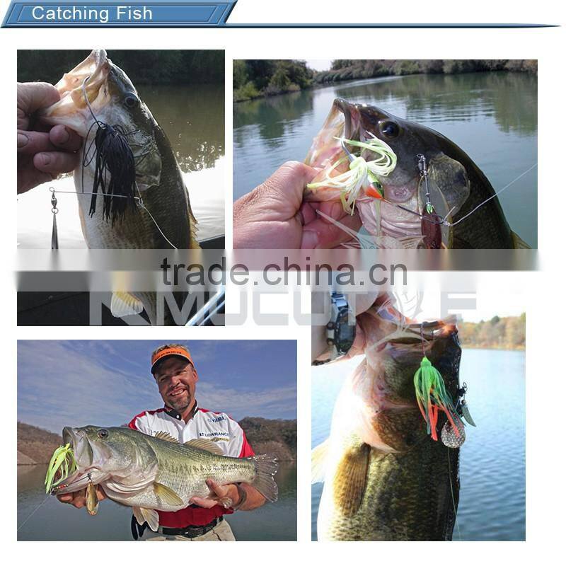 Kmucutie Spinner bait 17.4g lead head pvc skirts fishing bait for freshwater fishing