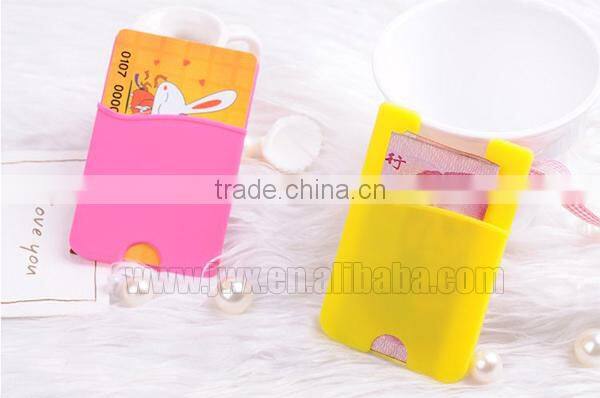 advertising cell phone pouch 3M sleeve silicone wallet credit card holder