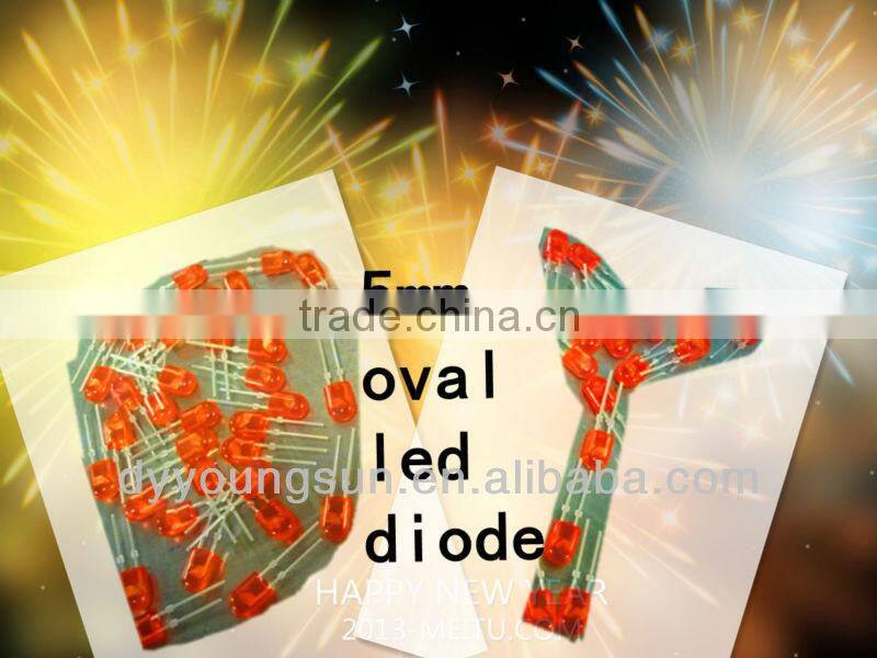 Oval Type 5mm Dip LED Diode (CE&RoHS Compliant)