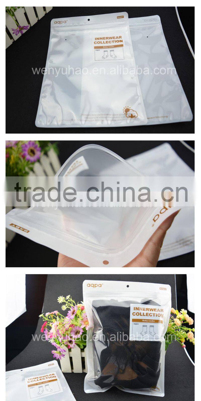 cheap clear garment bags for dresses or others , one side clear bag for clothes