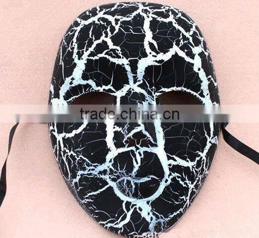 wholesale mardi gras full face crack mask in black blue red