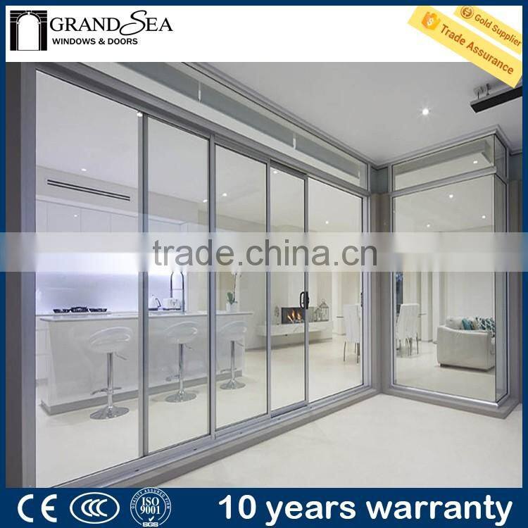 Aluminum sliding glass door for residential room