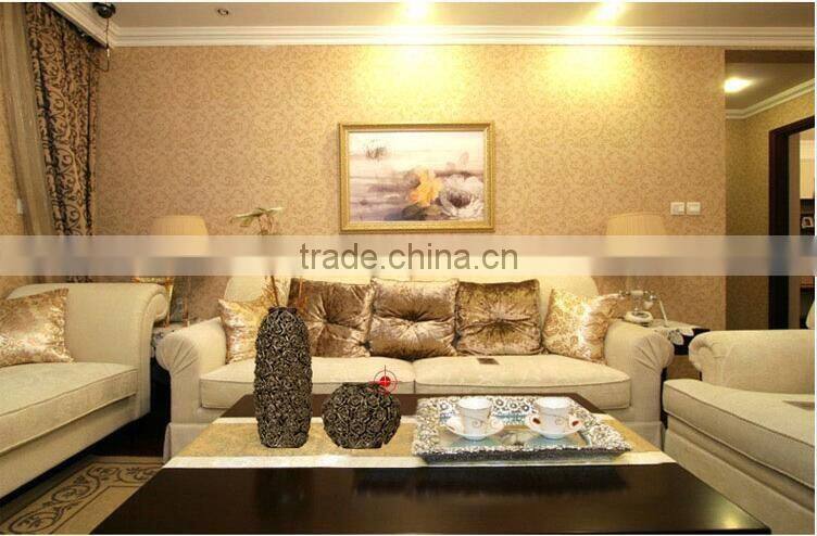 Golden centerpiece home decoration ceramic vase with rose design