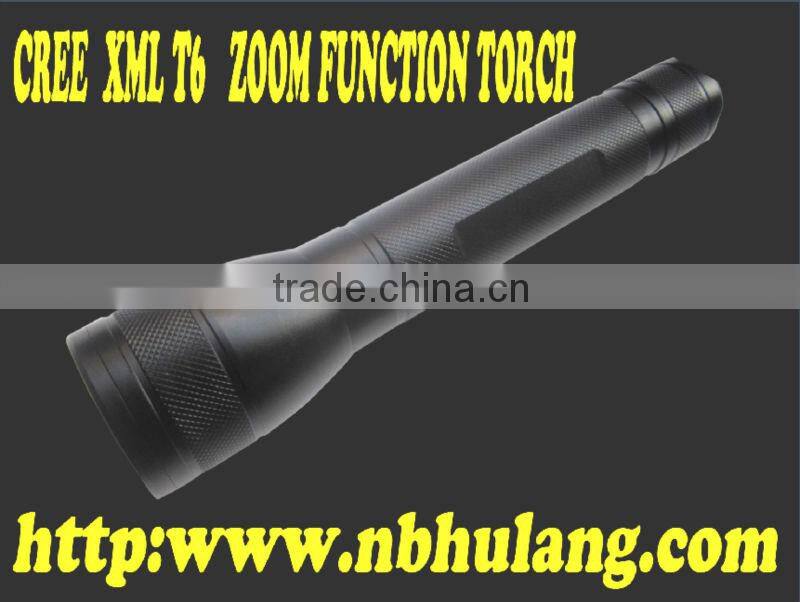 aluminum led flashlight torch light with focus zoom function