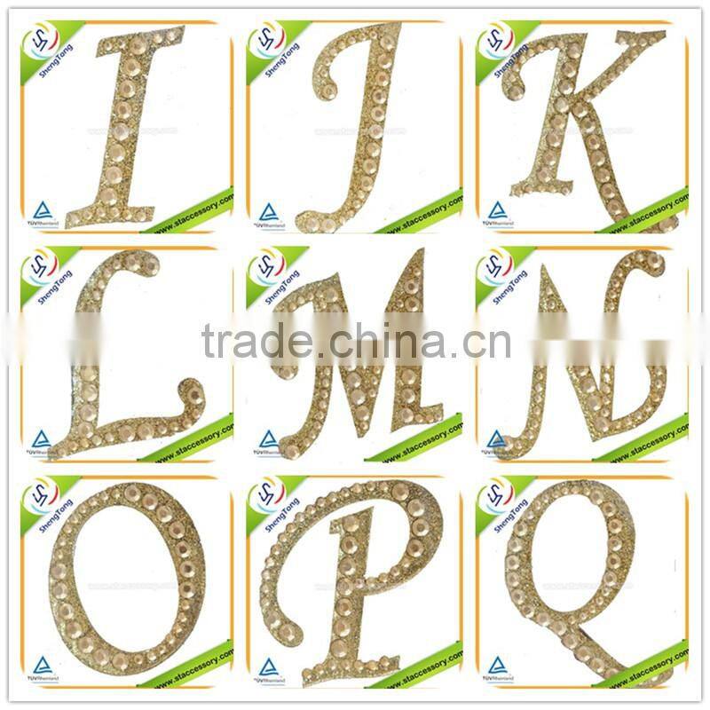 Unique letter shape rhinestone transfer motif