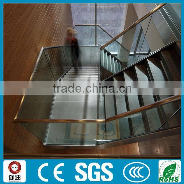 Curved design modern staircase with glass railings