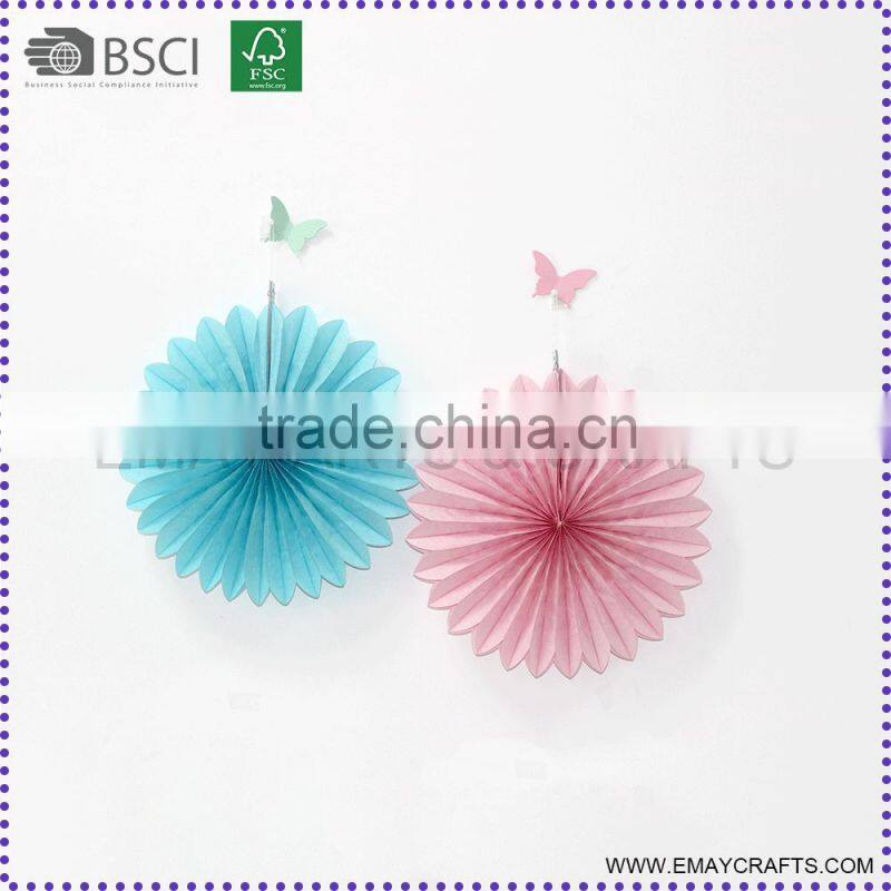 christmas gift die-cut paper fans home decor made in china