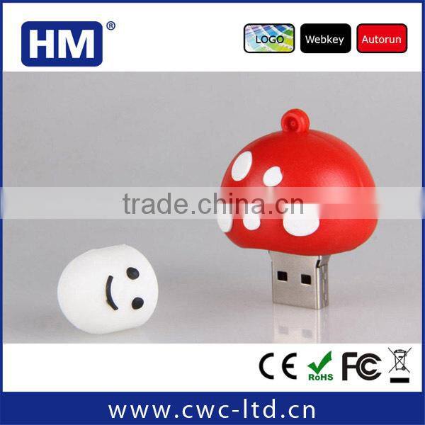 PVC cartoon USB flash drives mushroom shape wholesale 2GB4GB8GB16GB Custom Solution LOGO PVC/SILICONE USB flash drive