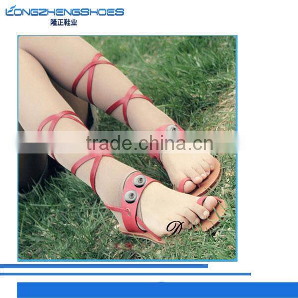 Leather based fabric and embellishment design sandals