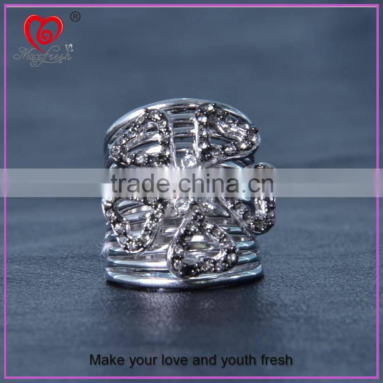 2015 Custom white gold plated stainless steel mens ring jewelry mens ring of steel