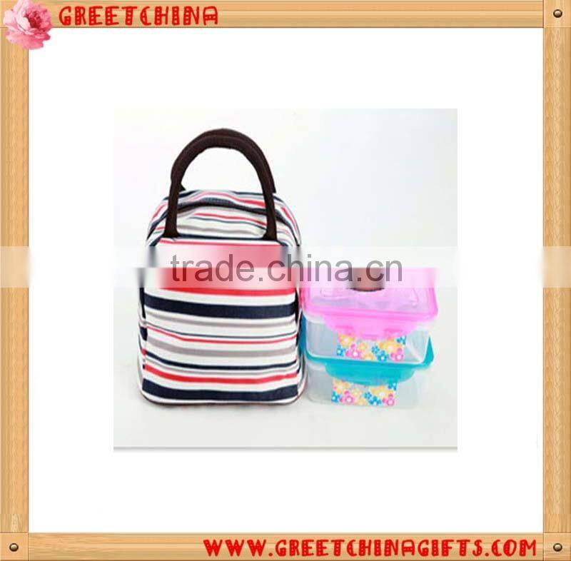 Custom LOGO Fashion Stripe Tote Oxford Lunch Bag Wholesale