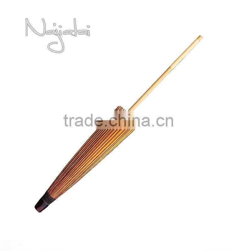 Kimono Orange Hand Painted Handmade Japanese Cloth Paper Umbrella